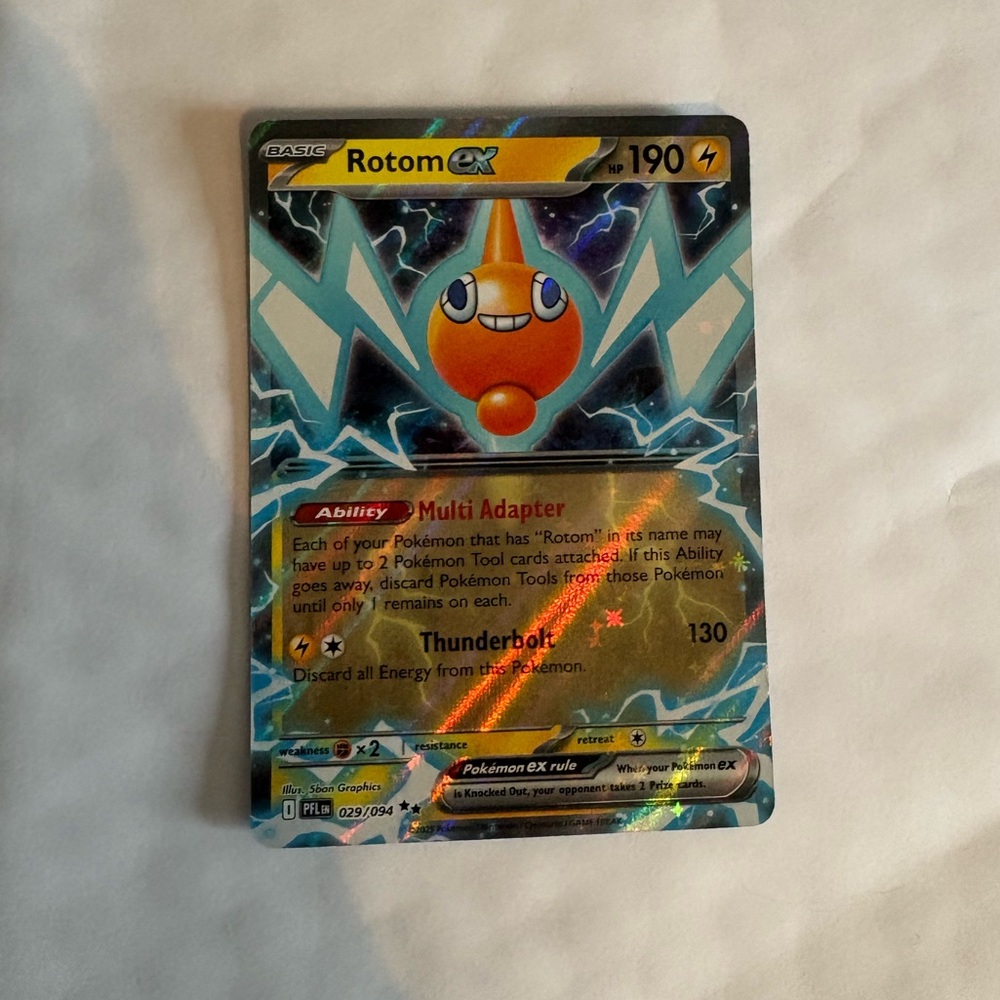 Rotom ex Holographic Pokémon Card - Orange & Teal